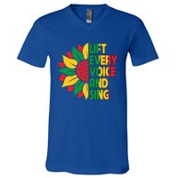 Lift Every Voice And Sing Freedom Day Sunflower Junenth Gift V-Neck T-Shirt