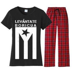 Levantate Boricua Flag Ricky Renuncia Women's Flannel Pajama Set