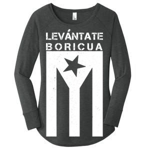 Levantate Boricua Flag Ricky Renuncia Women's Perfect Tri Tunic Long Sleeve Shirt