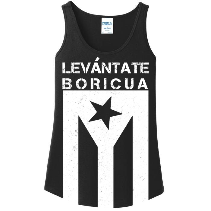 Levantate Boricua Flag Ricky Renuncia Ladies Essential Tank