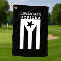 Levantate Boricua Flag Ricky Renuncia Golf Towel