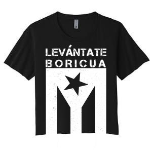 Levantate Boricua Flag Ricky Renuncia Women's Crop Top Tee