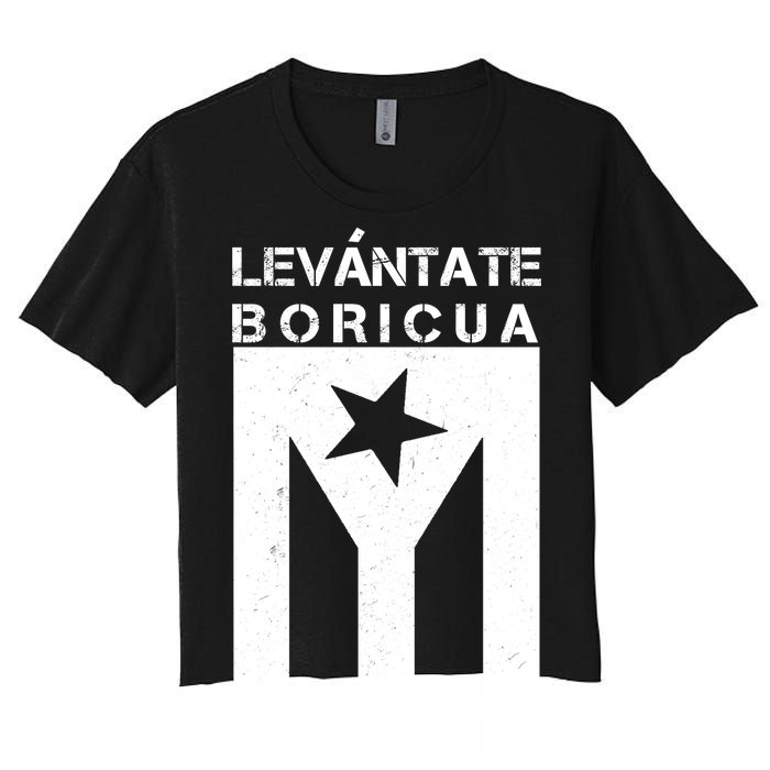 Levantate Boricua Flag Ricky Renuncia Women's Crop Top Tee