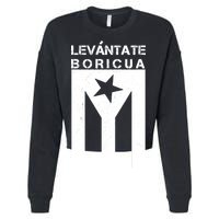 Levantate Boricua Flag Ricky Renuncia Cropped Pullover Crew