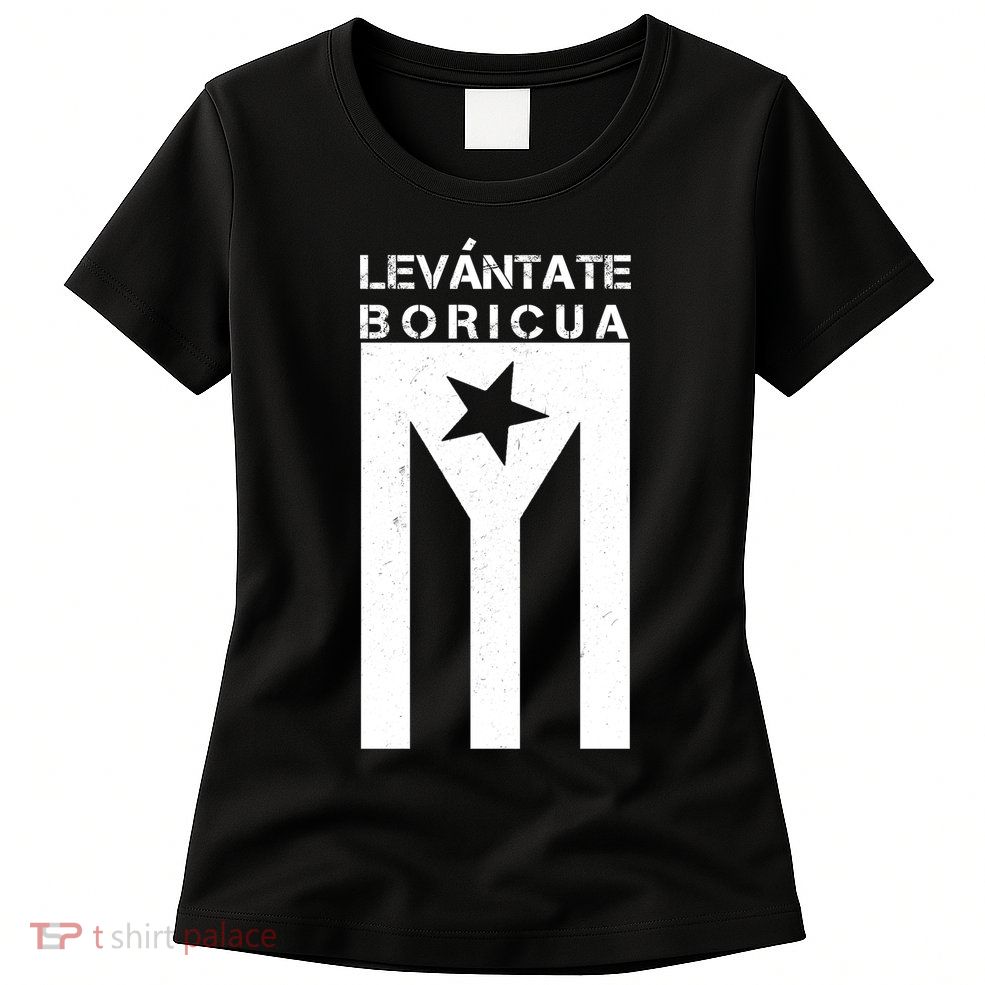 Levantate Boricua Flag Ricky Renuncia Womens T-Shirt