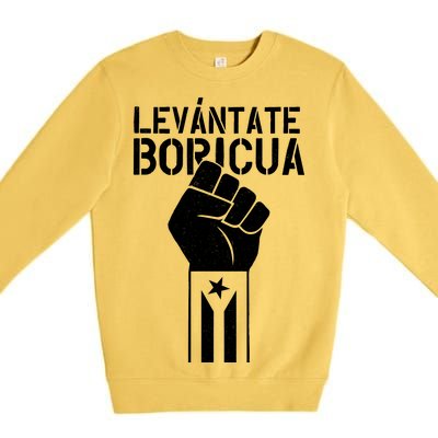 Levantate Boricua Ricky Renuncia Puerto Rico Premium Crewneck Sweatshirt