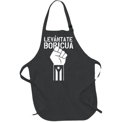 Levantate Boricua Ricky Renuncia Puerto Rico Full-Length Apron With Pockets