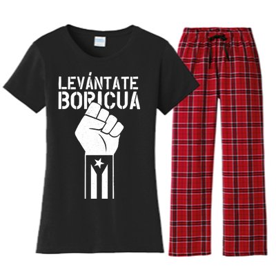 Levantate Boricua Ricky Renuncia Puerto Rico Women's Flannel Pajama Set