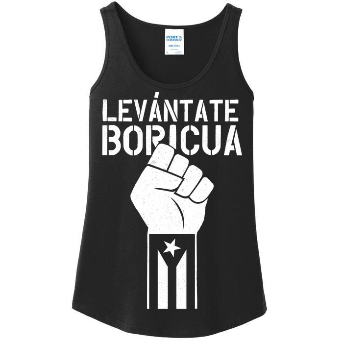 Levantate Boricua Ricky Renuncia Puerto Rico Ladies Essential Tank