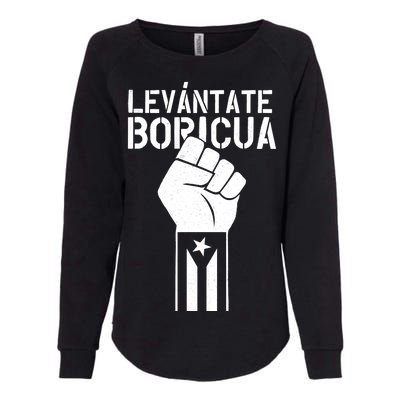 Levantate Boricua Ricky Renuncia Puerto Rico Womens California Wash Sweatshirt