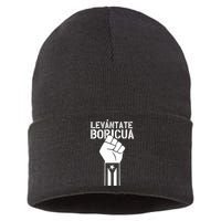 Levantate Boricua Ricky Renuncia Puerto Rico Sustainable Knit Beanie