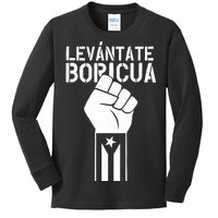 Levantate Boricua Ricky Renuncia Puerto Rico Kids Long Sleeve Shirt