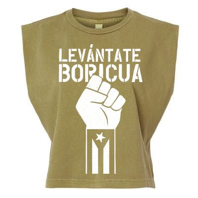 Levantate Boricua Ricky Renuncia Puerto Rico Garment-Dyed Women's Muscle Tee