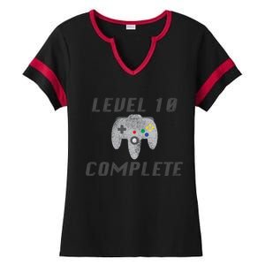 Level 10 Complete 10th Birthday Ladies Halftime Notch Neck Tee