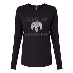 Level 10 Complete 10th Birthday Womens Cotton Relaxed Long Sleeve T-Shirt