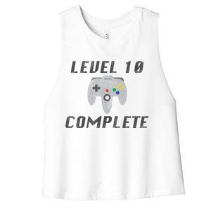 Level 10 Complete 10th Birthday Women's Racerback Cropped Tank