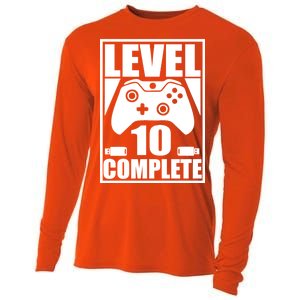 Level 10 Complete Video Gamer 10th Birthday Cooling Performance Long Sleeve Crew