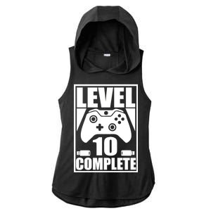 Level 10 Complete Video Gamer 10th Birthday Ladies PosiCharge Tri-Blend Wicking Draft Hoodie Tank