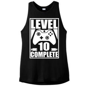 Level 10 Complete Video Gamer 10th Birthday Ladies PosiCharge Tri-Blend Wicking Tank