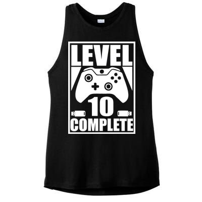 Level 10 Complete Video Gamer 10th Birthday Ladies PosiCharge Tri-Blend Wicking Tank