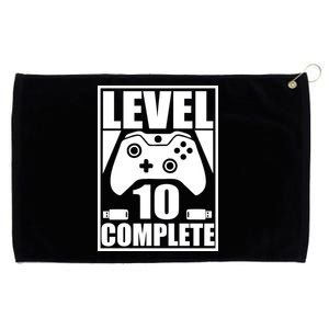 Level 10 Complete Video Gamer 10th Birthday Grommeted Golf Towel