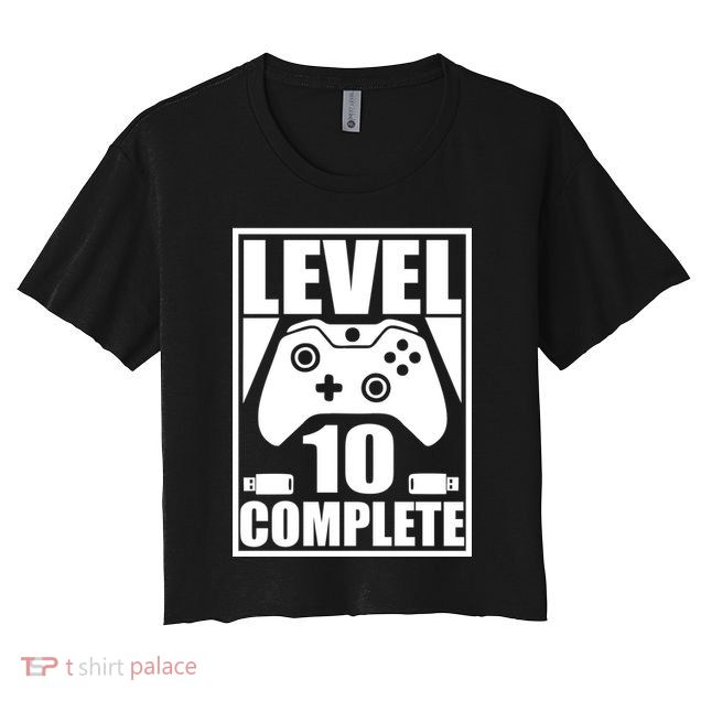 Level 10 Complete Video Gamer 10th Birthday Crop Top