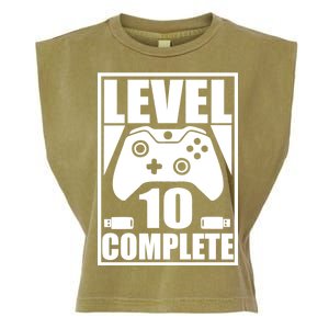 Level 10 Complete Video Gamer 10th Birthday Garment-Dyed Women's Muscle Tee