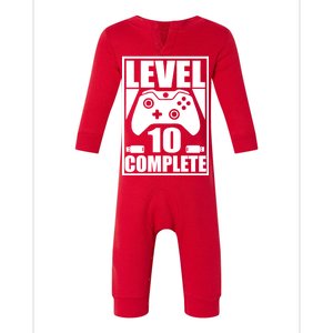 Level 10 Complete Video Gamer 10th Birthday Infant Fleece One Piece