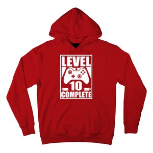 Level 10 Complete Video Gamer 10th Birthday Hoodie