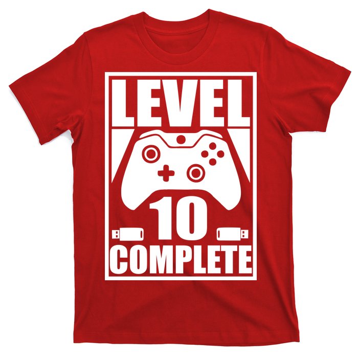 Level 10 Complete Video Gamer 10th Birthday T-Shirt