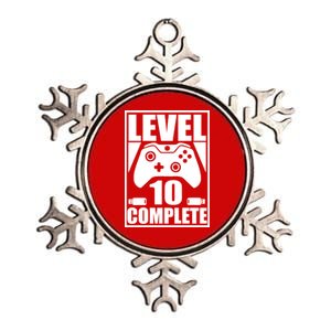 Level 10 Complete Video Gamer 10th Birthday Metallic Star Ornament