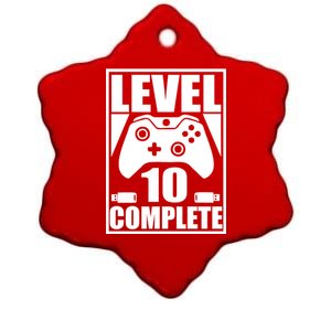 Level 10 Complete Video Gamer 10th Birthday Ceramic Star Ornament