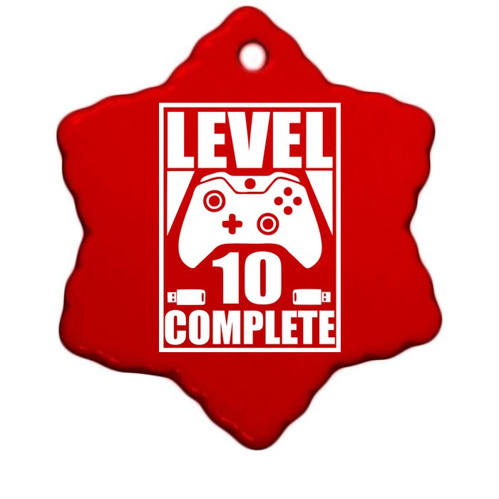 Level 10 Complete Video Gamer 10th Birthday Ceramic Star Ornament