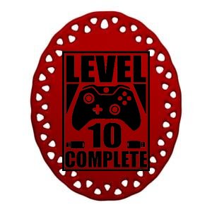 Level 10 Complete Video Gamer 10th Birthday Ceramic Oval Ornament