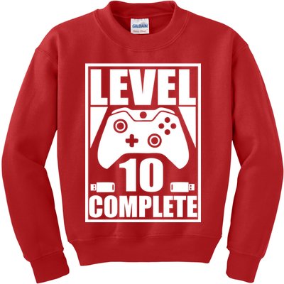 Level 10 Complete Video Gamer 10th Birthday Kids Sweatshirt