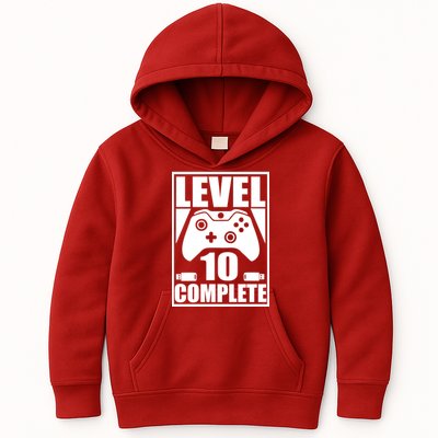 Level 10 Complete Video Gamer 10th Birthday Kids Hoodie