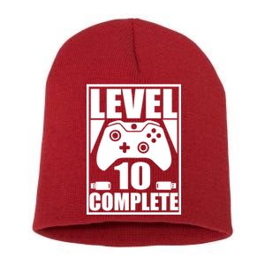 Level 10 Complete Video Gamer 10th Birthday Short Acrylic Beanie