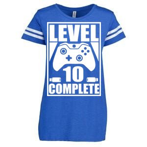 Level 10 Complete Video Gamer 10th Birthday Enza Ladies Jersey Football T-Shirt