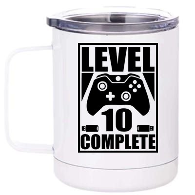 Level 10 Complete Video Gamer 10th Birthday 12 oz Stainless Steel Tumbler Cup