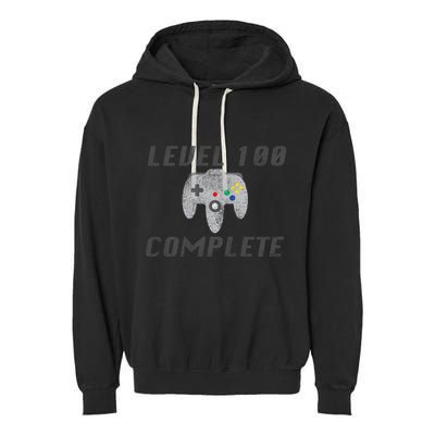 Level 100 Complete 100th Birthday Garment-Dyed Fleece Hoodie