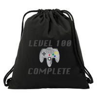 Level 100 Complete 100th Birthday Drawstring Bag