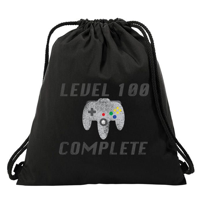 Level 100 Complete 100th Birthday Drawstring Bag