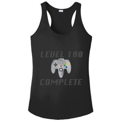 Level 100 Complete 100th Birthday Ladies PosiCharge Competitor Racerback Tank