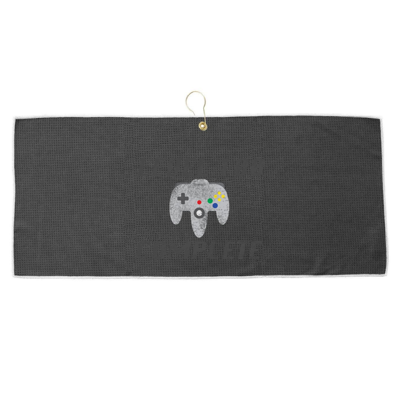 Level 100 Complete 100th Birthday Large Microfiber Waffle Golf Towel