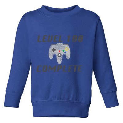 Level 100 Complete 100th Birthday Toddler Sweatshirt
