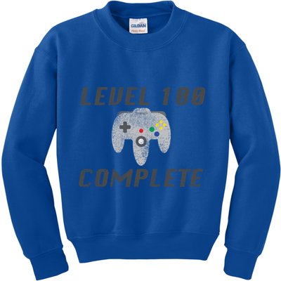 Level 100 Complete 100th Birthday Kids Sweatshirt
