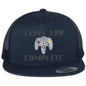 Level 100 Complete 100th Birthday Flat Bill Trucker Hat