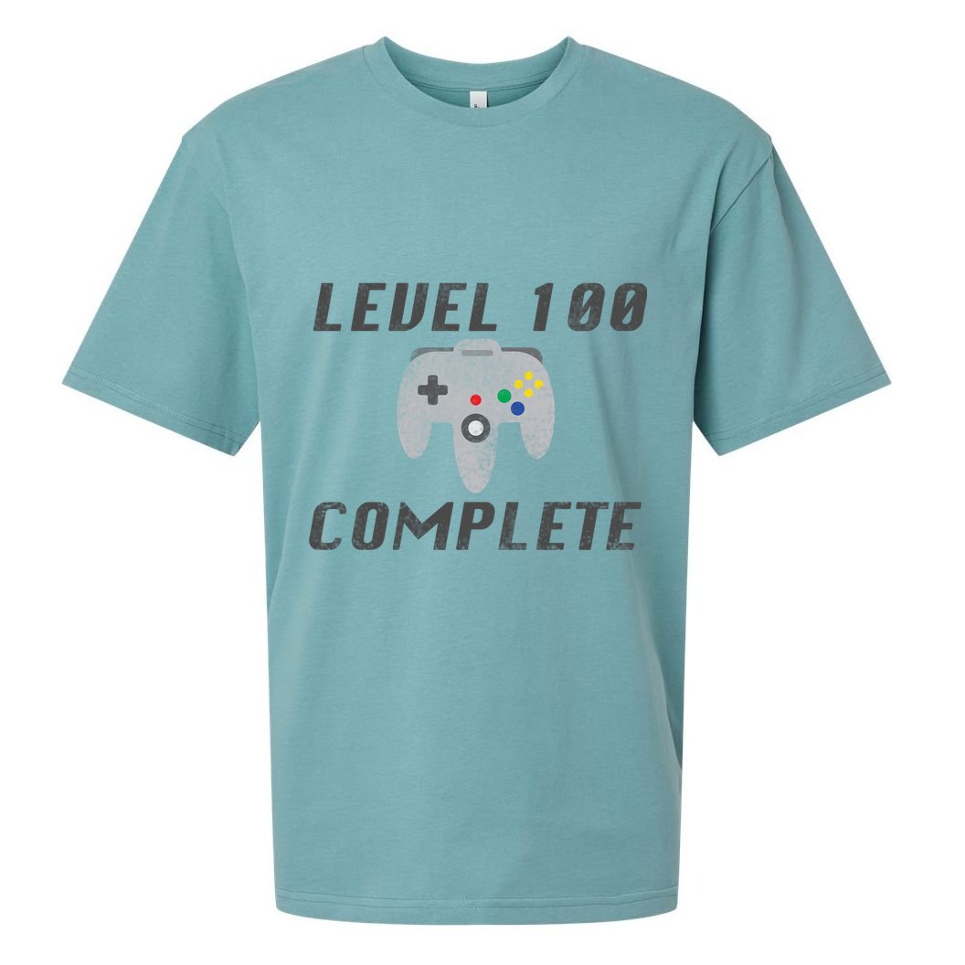 Level 100 Complete 100th Birthday Sueded Cloud Jersey T-Shirt