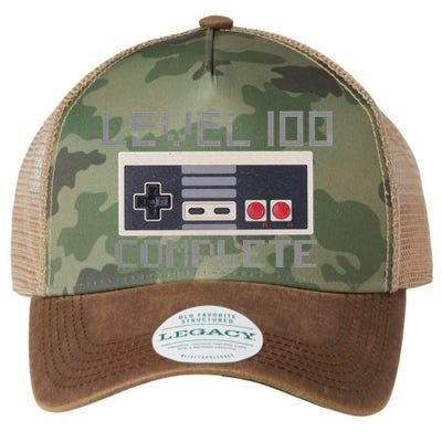 Level 100 Complete Retro Gamer 100th Birthday Legacy Tie Dye Trucker Hat