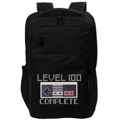 Level 100 Complete Retro Gamer 100th Birthday Impact Tech Backpack